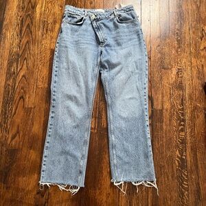 Zara Light Blue Straight Leg Jeans